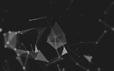 Çokgen alanı düşük Poli koyu arka plan, 3d render