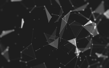 Çokgen alanı düşük Poli koyu arka plan, 3d render