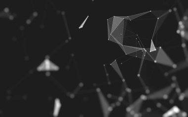 Çokgen alanı düşük Poli koyu arka plan, 3d render