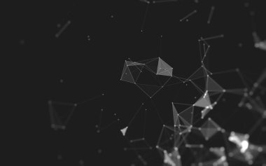 Çokgen alanı düşük Poli koyu arka plan, 3d render