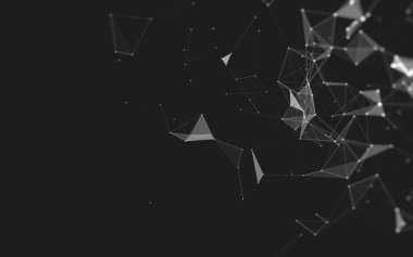 Çokgen alanı düşük Poli koyu arka plan, 3d render