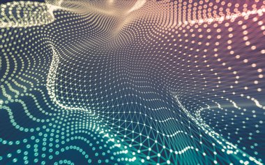 Çokgen alanı düşük Poli koyu arka plan, 3d render