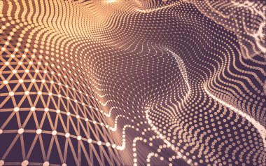 Çokgen alanı düşük Poli koyu arka plan, 3d render