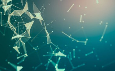 Çokgen alanı düşük Poli koyu arka plan, 3d render