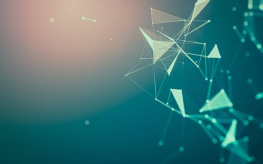 Çokgen alanı düşük Poli koyu arka plan, 3d render