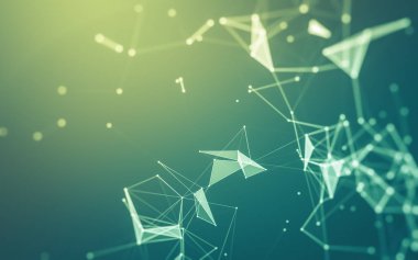 Çokgen alanı düşük Poli koyu arka plan, 3d render