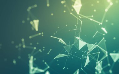 Çokgen alanı düşük Poli koyu arka plan, 3d render