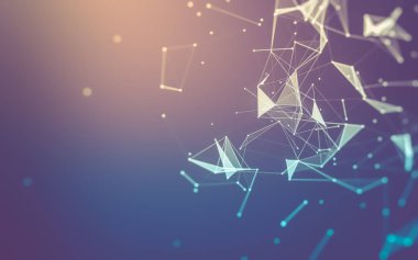 Çokgen alanı düşük Poli koyu arka plan, 3d render