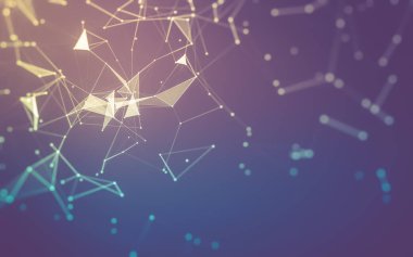 Çokgen alanı düşük Poli koyu arka plan, 3d render