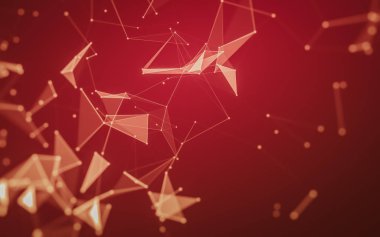 Çokgen alanı düşük Poli koyu arka plan, 3d render