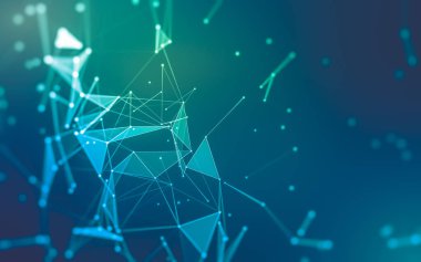 Çokgen alanı düşük Poli koyu arka plan, 3d render