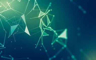 Çokgen alanı düşük Poli koyu arka plan, 3d render