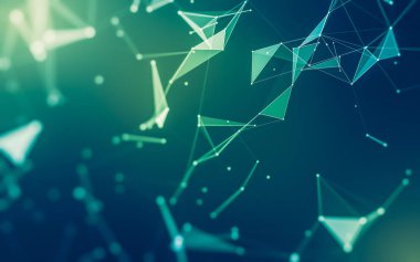 Çokgen alanı düşük Poli koyu arka plan, 3d render