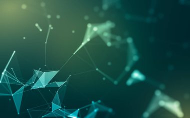 Çokgen alanı düşük Poli koyu arka plan, 3d render