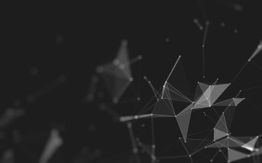 Çokgen alanı düşük Poli koyu arka plan, 3d render