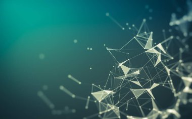 Çokgen alanı düşük Poli koyu arka plan, 3d render