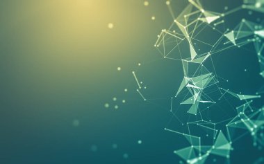 Çokgen alanı düşük Poli koyu arka plan, 3d render