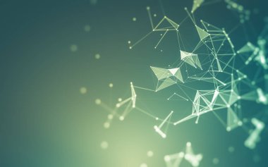 Çokgen alanı düşük Poli koyu arka plan, 3d render