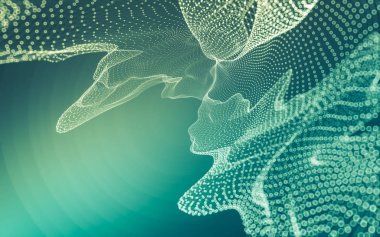 Çokgen alanı düşük Poli koyu arka plan, 3d render