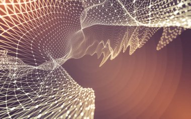 Çokgen alanı düşük Poli koyu arka plan, 3d render