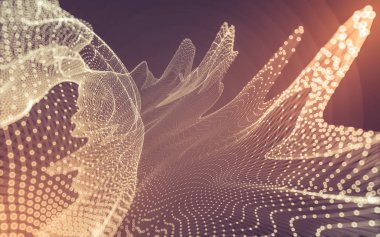 Çokgen alanı düşük Poli koyu arka plan, 3d render