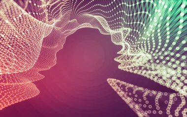 Çokgen alanı düşük Poli koyu arka plan, 3d render