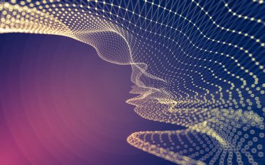 Çokgen alanı düşük Poli koyu arka plan, 3d render