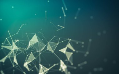 Çokgen alanı düşük Poli koyu arka plan, 3d render