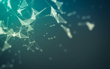 Çokgen alanı düşük Poli koyu arka plan, 3d render