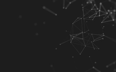 Çokgen alanı düşük Poli koyu arka plan, 3d render