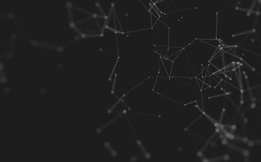 Çokgen alanı düşük Poli koyu arka plan, 3d render