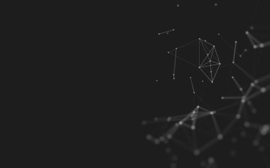 Çokgen alanı düşük Poli koyu arka plan, 3d render