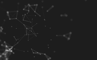 Çokgen alanı düşük Poli koyu arka plan, 3d render