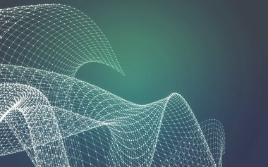 Çokgen alanı düşük Poli koyu arka plan, 3d render