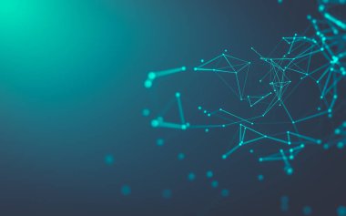 Çokgen alanı düşük Poli koyu arka plan, 3d render