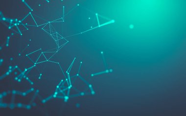 Çokgen alanı düşük Poli koyu arka plan, 3d render