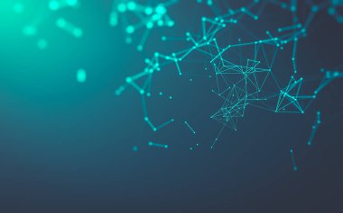 Çokgen alanı düşük Poli koyu arka plan, 3d render