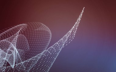 Çokgen alanı düşük Poli koyu arka plan, 3d render