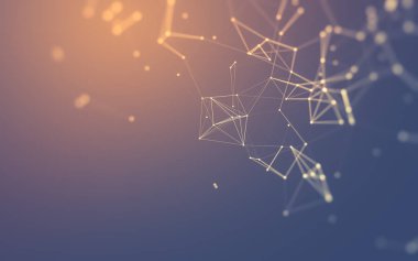 Çokgen alanı düşük Poli koyu arka plan, 3d render