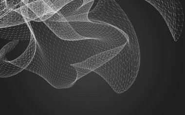 Çokgen alanı düşük Poli koyu arka plan, 3d render