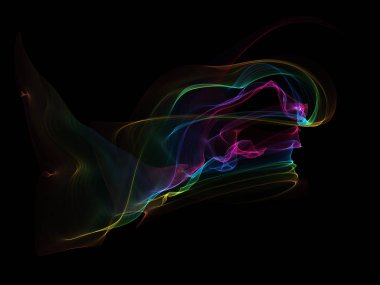 Bir parlayan ile koyu arka plan soyut dalgalar