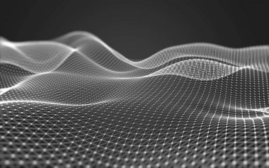 Çokgen alanı düşük Poli koyu arka plan, 3d render