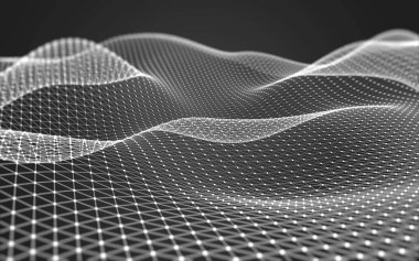 Çokgen alanı düşük Poli koyu arka plan, 3d render