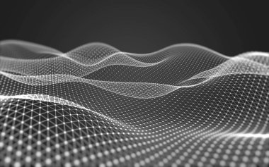 Çokgen alanı düşük Poli koyu arka plan, 3d render