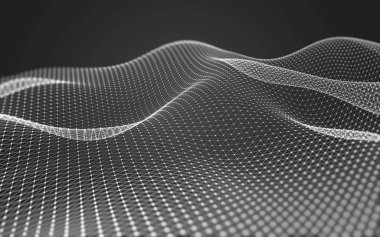 Çokgen alanı düşük Poli koyu arka plan, 3d render