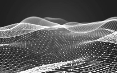 Çokgen alanı düşük Poli koyu arka plan, 3d render