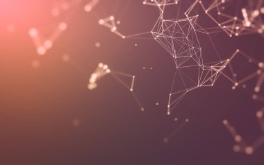 Çokgen alanı düşük Poli koyu arka plan, 3d render