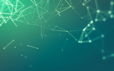 Çokgen alanı düşük Poli koyu arka plan, 3d render