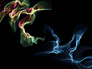 Bir parlayan ile koyu arka plan soyut dalgalar