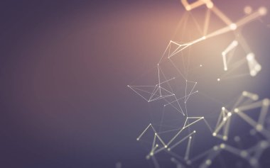 Çokgen alanı düşük Poli koyu arka plan, 3d render